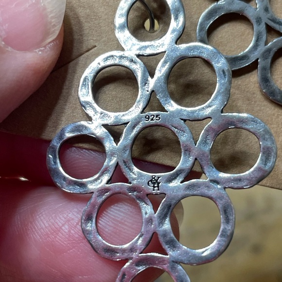 Grace & Heart "Cirque" Hammered Sterling Silver Earrings and Pendant Collection - Picture 1 of 3